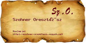 Szohner Oresztész névjegykártya